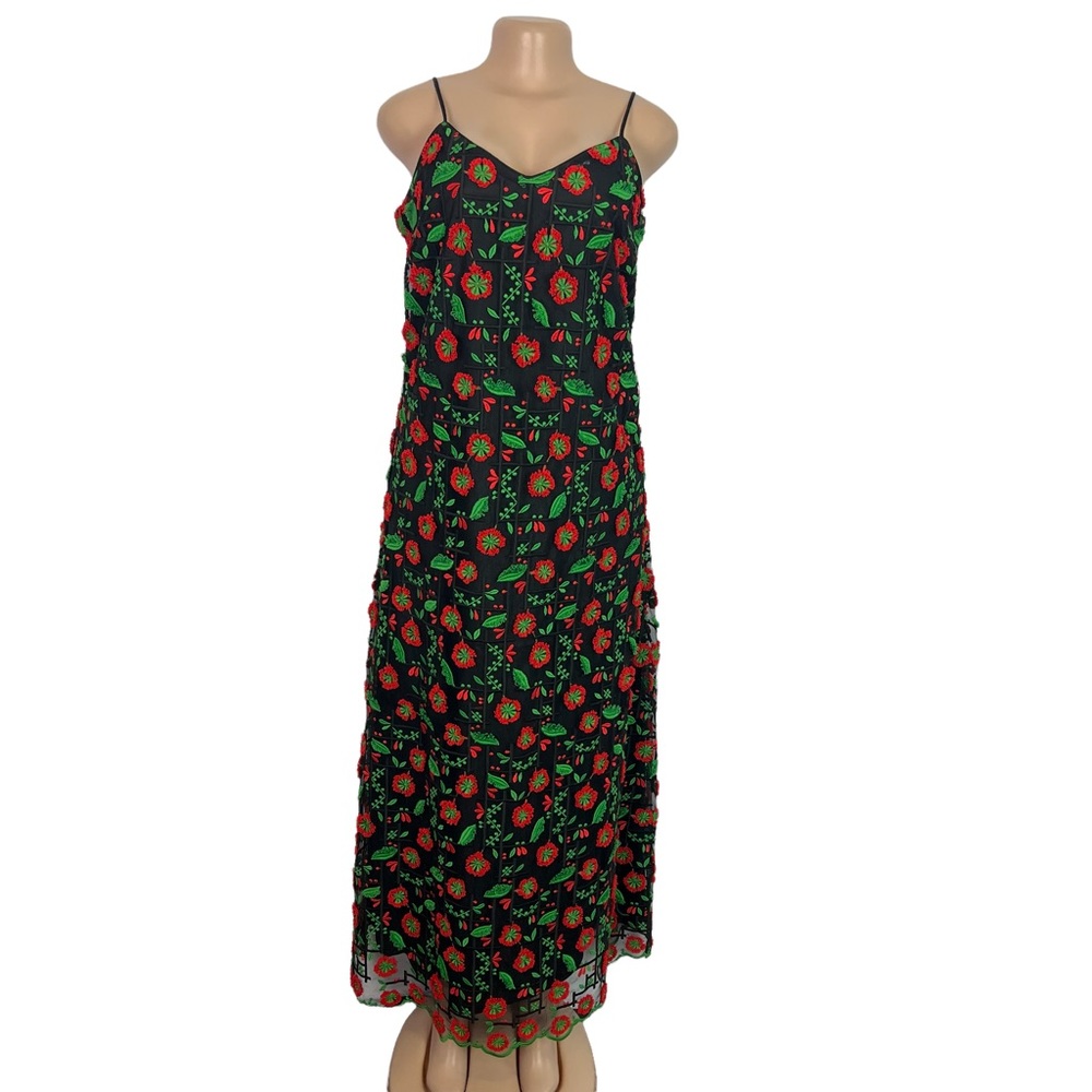 Anna Sui Floral Embroidered Boho Maxi Dress